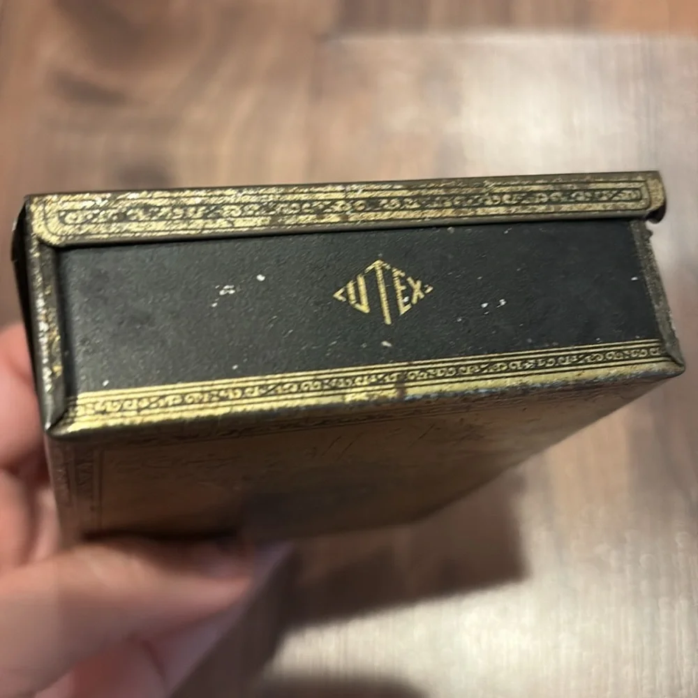 Vintage Art Deco Metal Cutex Five Minute Set Advertising Tin Litho Box Manicure